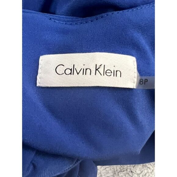 Calvin Klein Women's Cobalt Blue V-Neck Sleeveless Wrap Knit Dress Size … - Picture 4 of 6